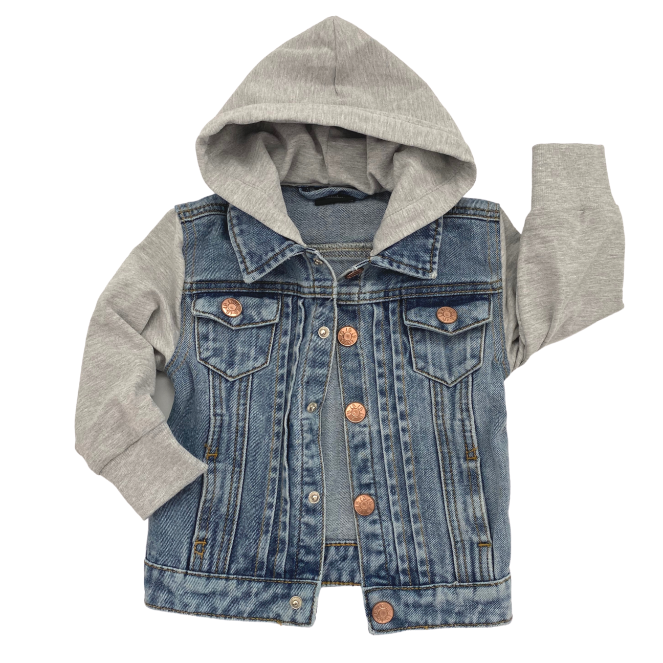 Boys jean jacket with hood hot sale