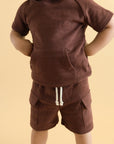 Terry Cargo Shorts Set | Chocolate