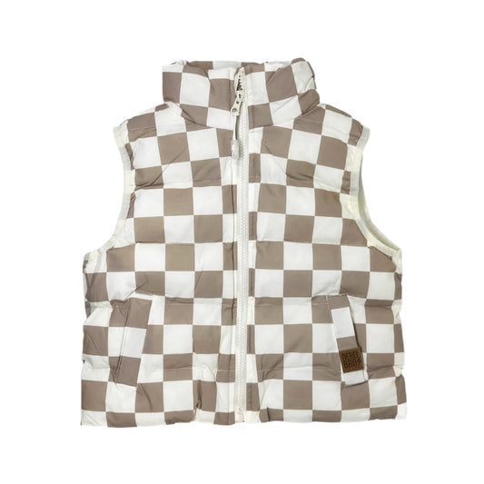 Summit Puffer Vest — Mocha Checkered