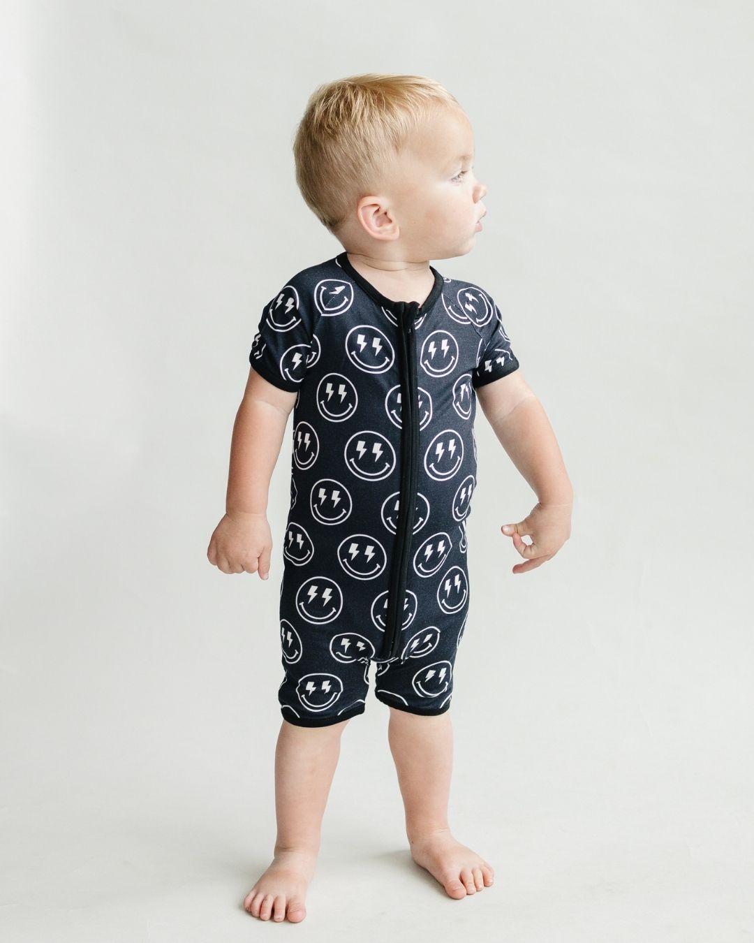 Bamboo Shorty Romper | Electric Smiley