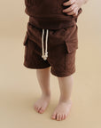 Terry Cargo Shorts Set | Chocolate