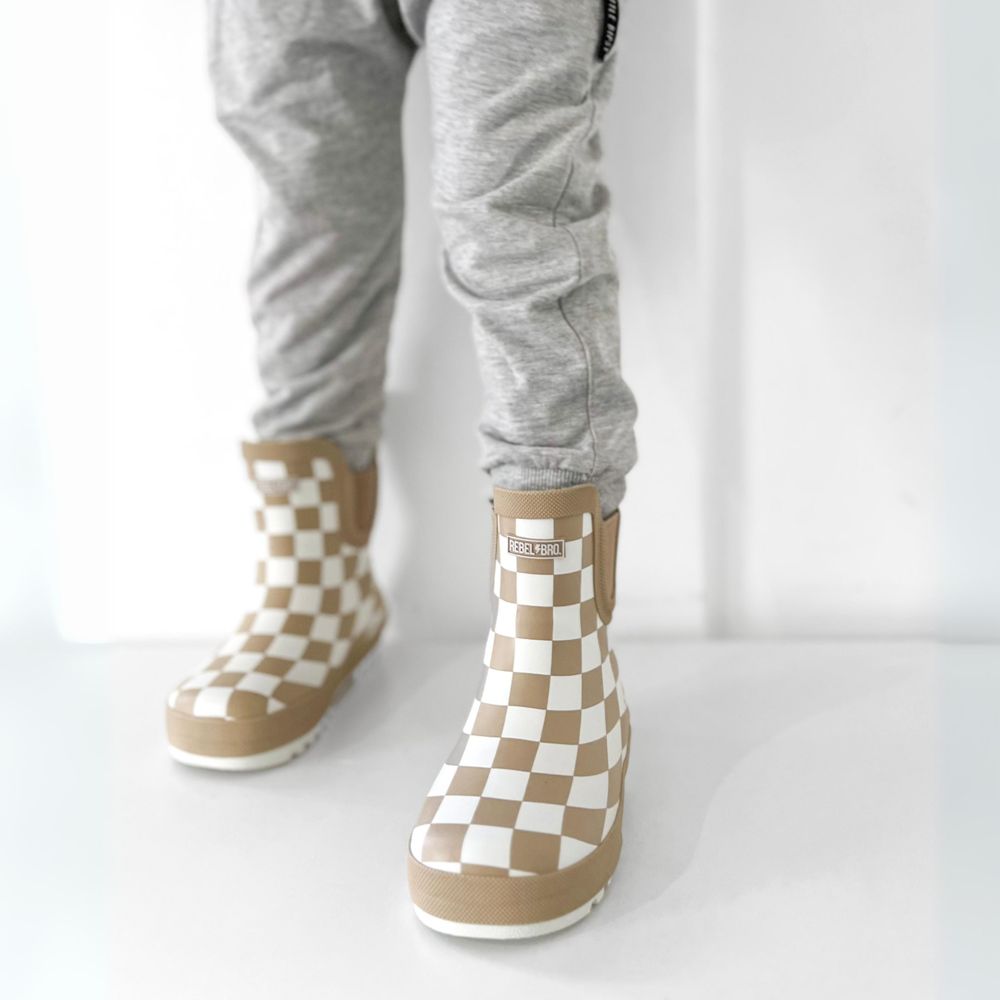 Holstyn Midi Boot in Salted Caramel Checkered