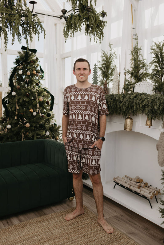 Short Sleeve Men's Bamboo Pajamas | Forever Fair Isle