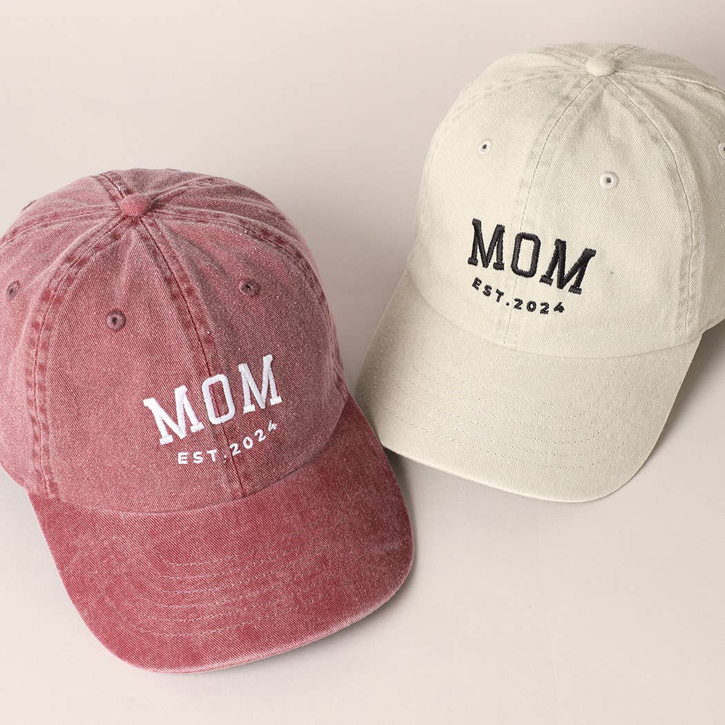 2024 MOM Letter Embroidered Baseball Cap: One Size / Sand