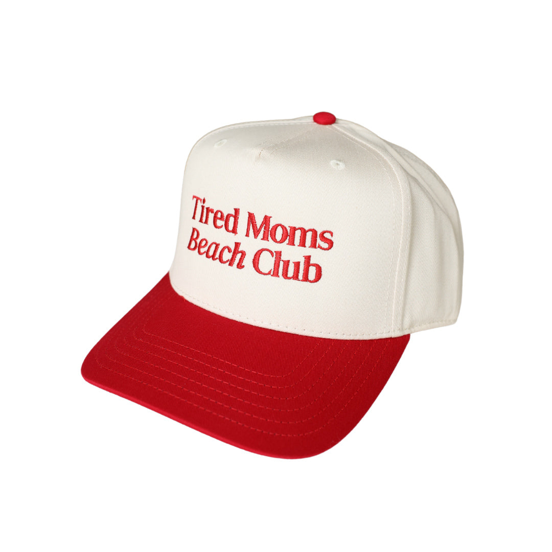 TIRED MOMS BEACH CLUB HAT // RED