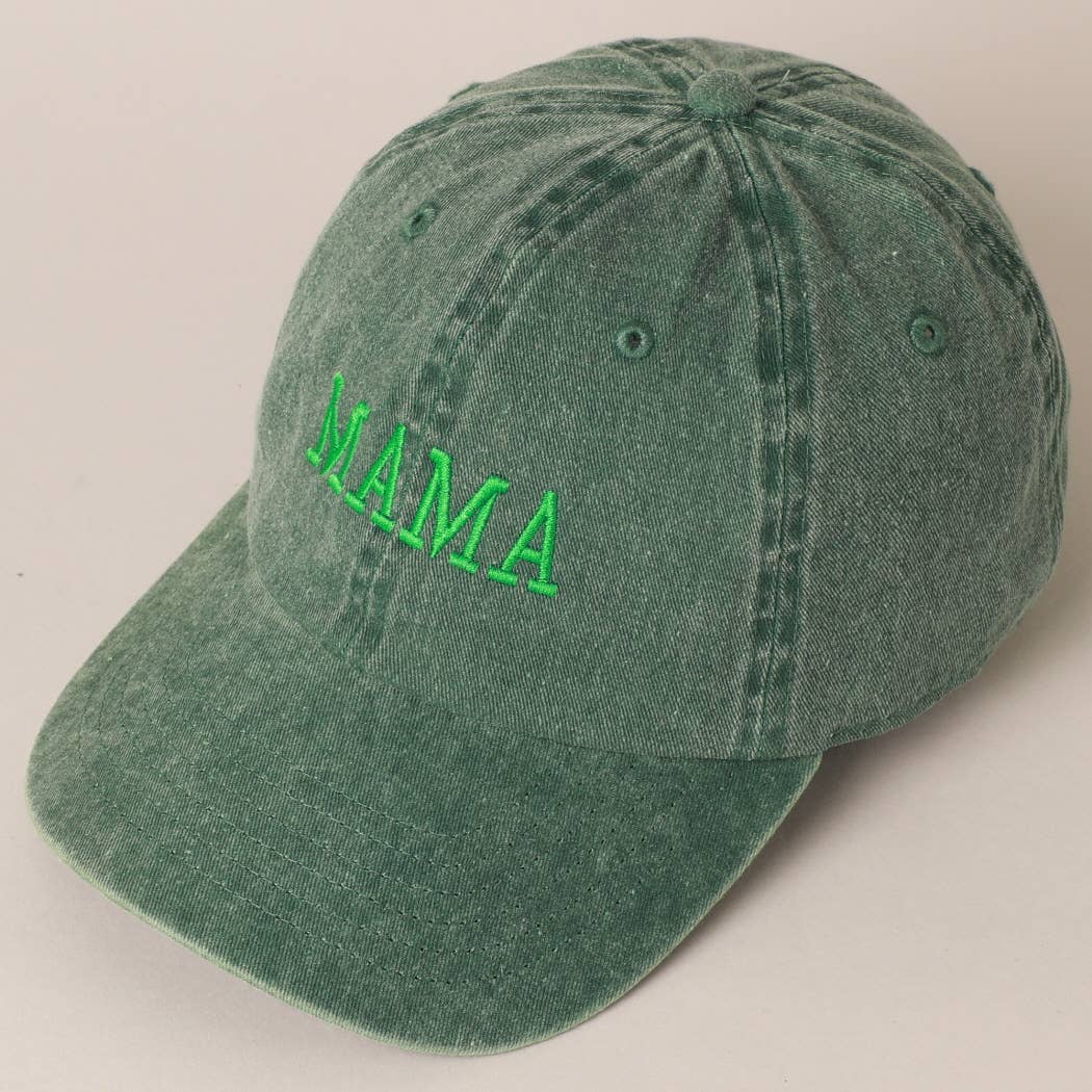 MAMA Embroidered Cotton Baseball Cap: ONE SIZE / BLACK