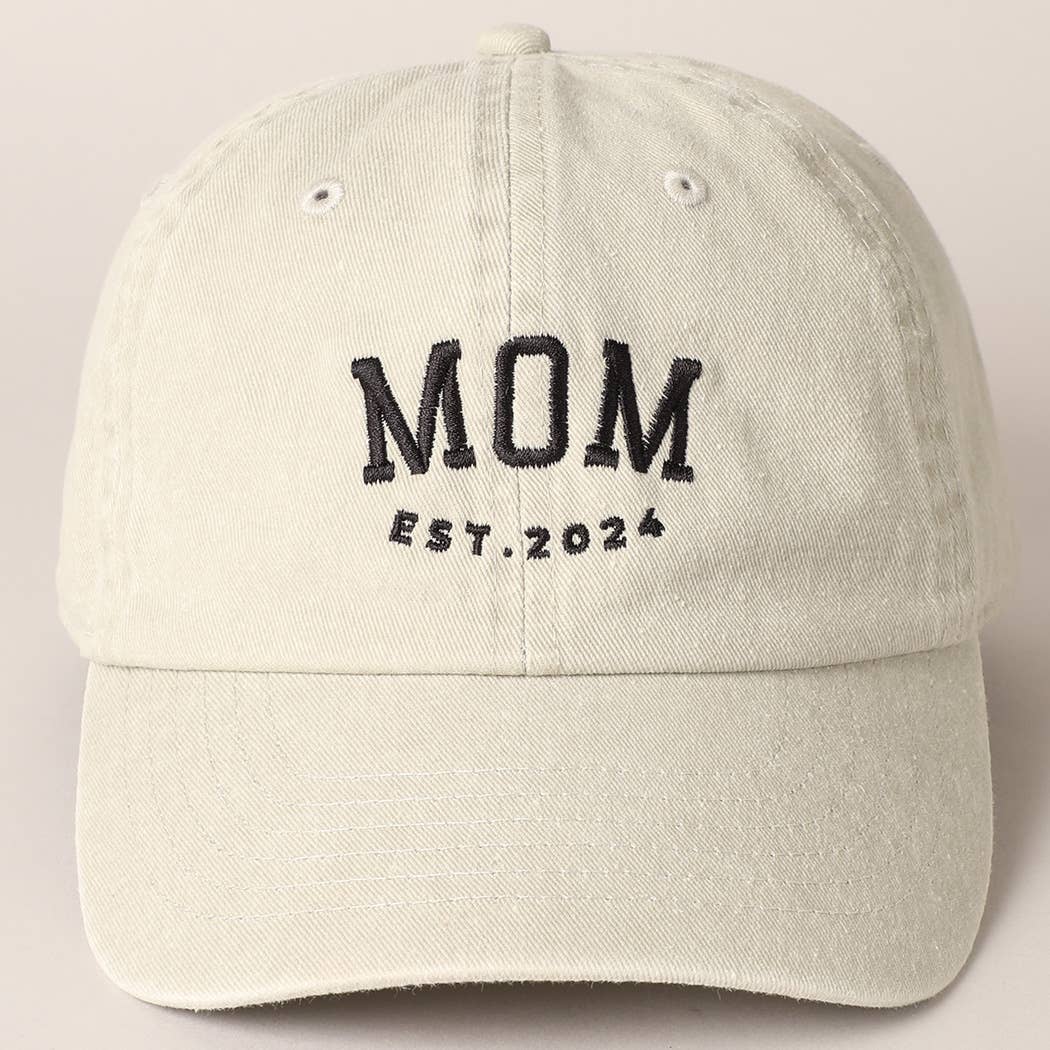 2024 MOM Letter Embroidered Baseball Cap: One Size / Sand