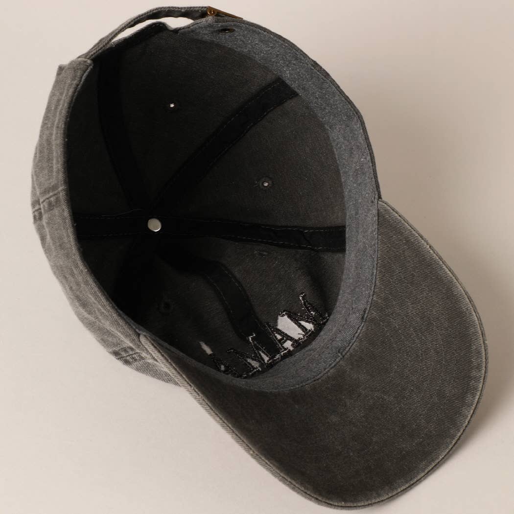 MAMA Embroidered Cotton Baseball Cap: ONE SIZE / BLACK