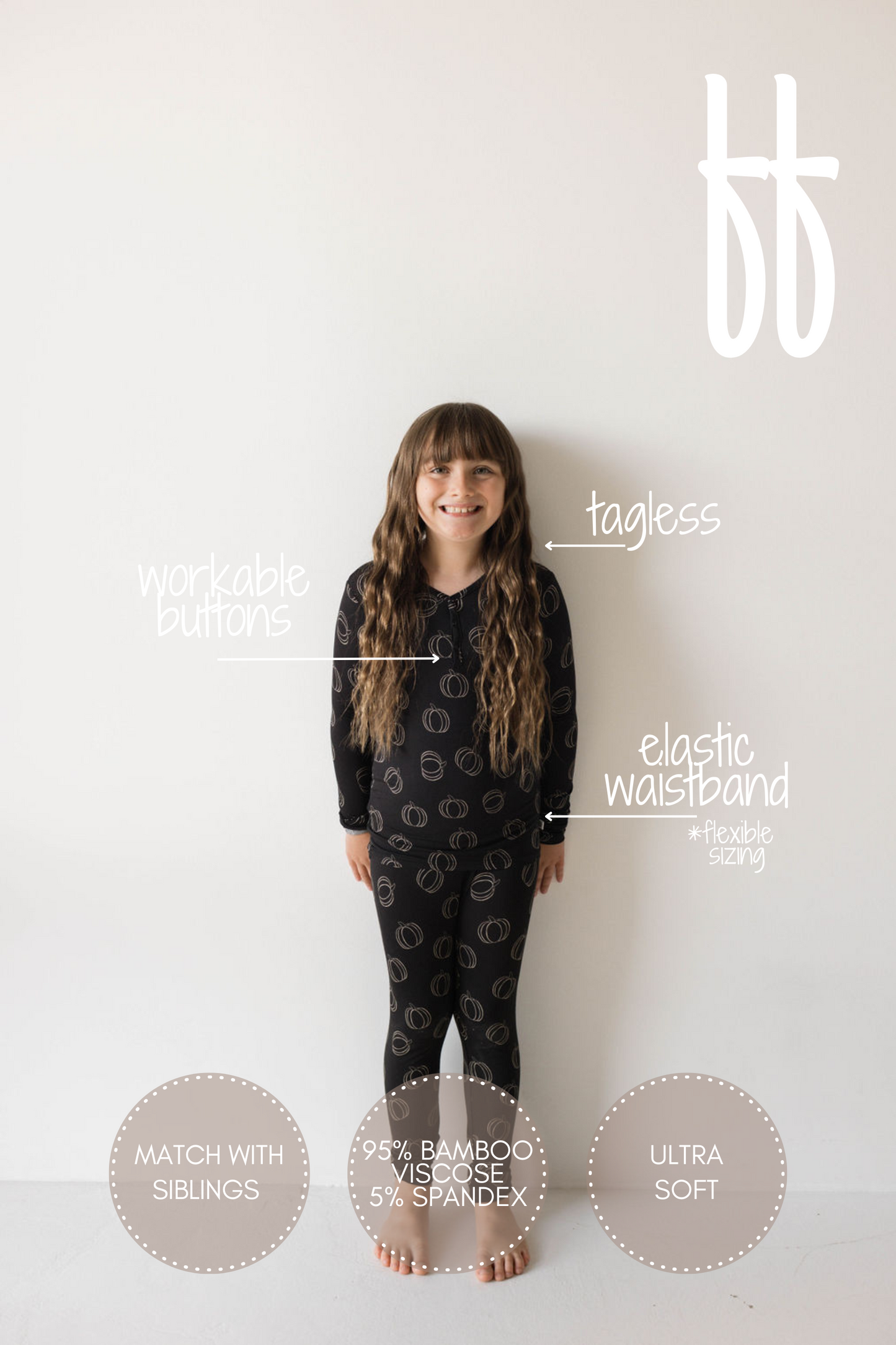 Bamboo Two Piece Pajamas | Midnight Pumpkin