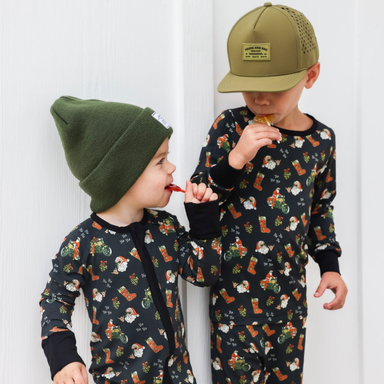 Moto Santa Christmas 2-Piece Bamboo Jammies