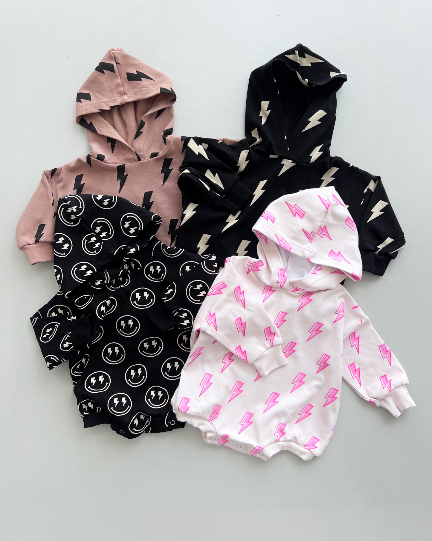 Hooded Bubble Romper  | Mocha Bolts