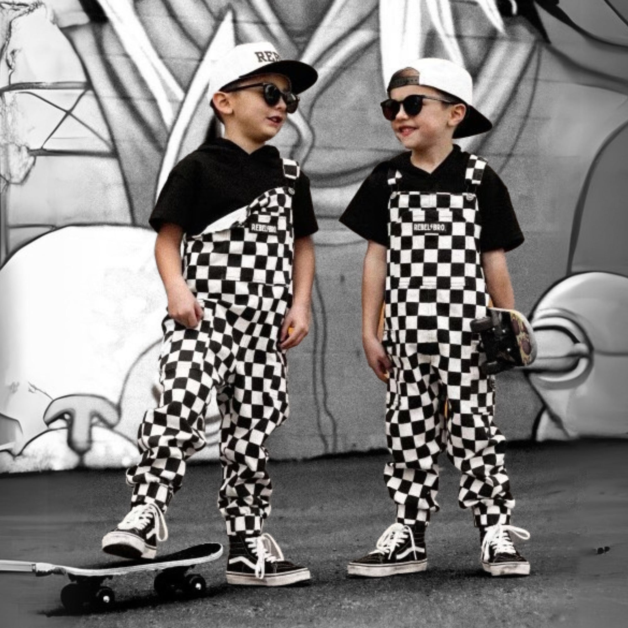 The Live Fast Checkered Overall in Venice