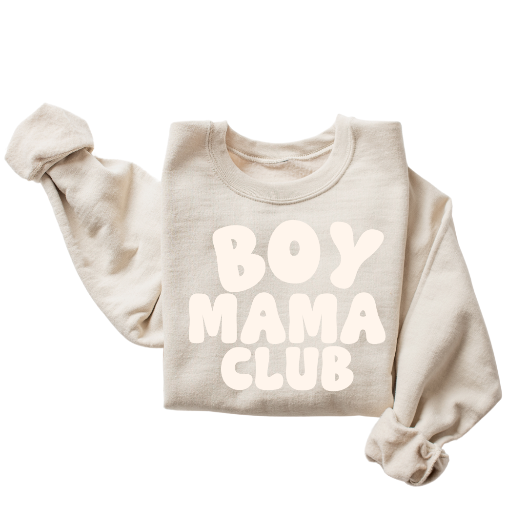 Boy Mama Monochromatic Puff Print Sweatshirt