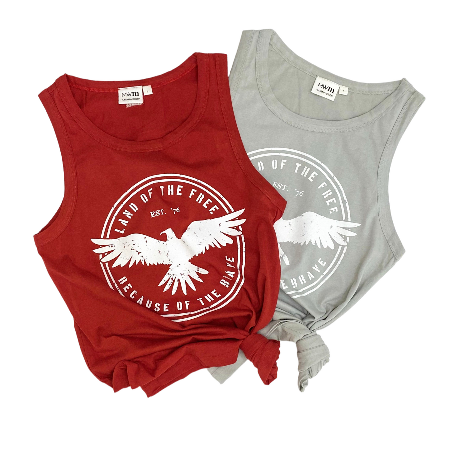 Land of the Free Tank - White Design