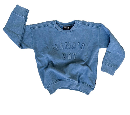 Mama's Boy Signature Acid Wash Crewneck - Tide