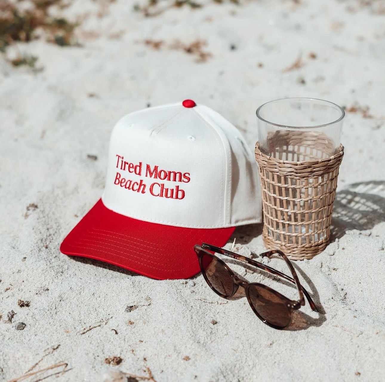 TIRED MOMS BEACH CLUB HAT // RED