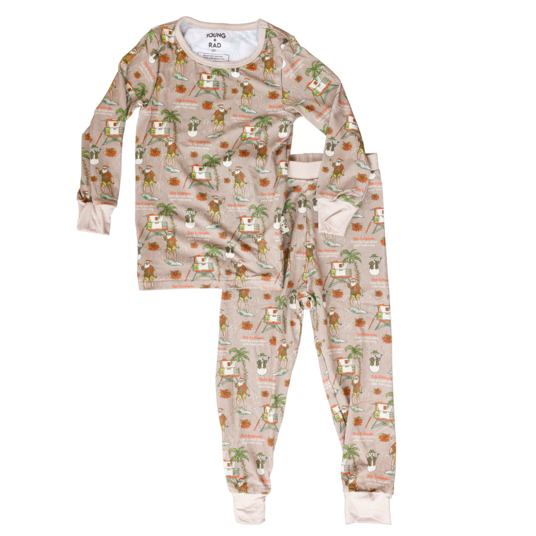 Surfing Santa Christmas 2-Piece Bamboo Jammies (PRE-ORDER)