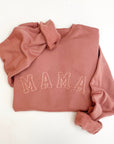 Mama Crewneck Sweatshirt - Embroidered Varsity Design