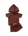 Terry Cargo Shorts Set | Chocolate