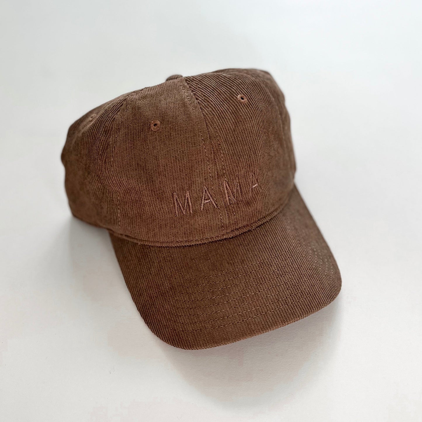 Mama Basic Tonal Embroidered Corduroy Cap