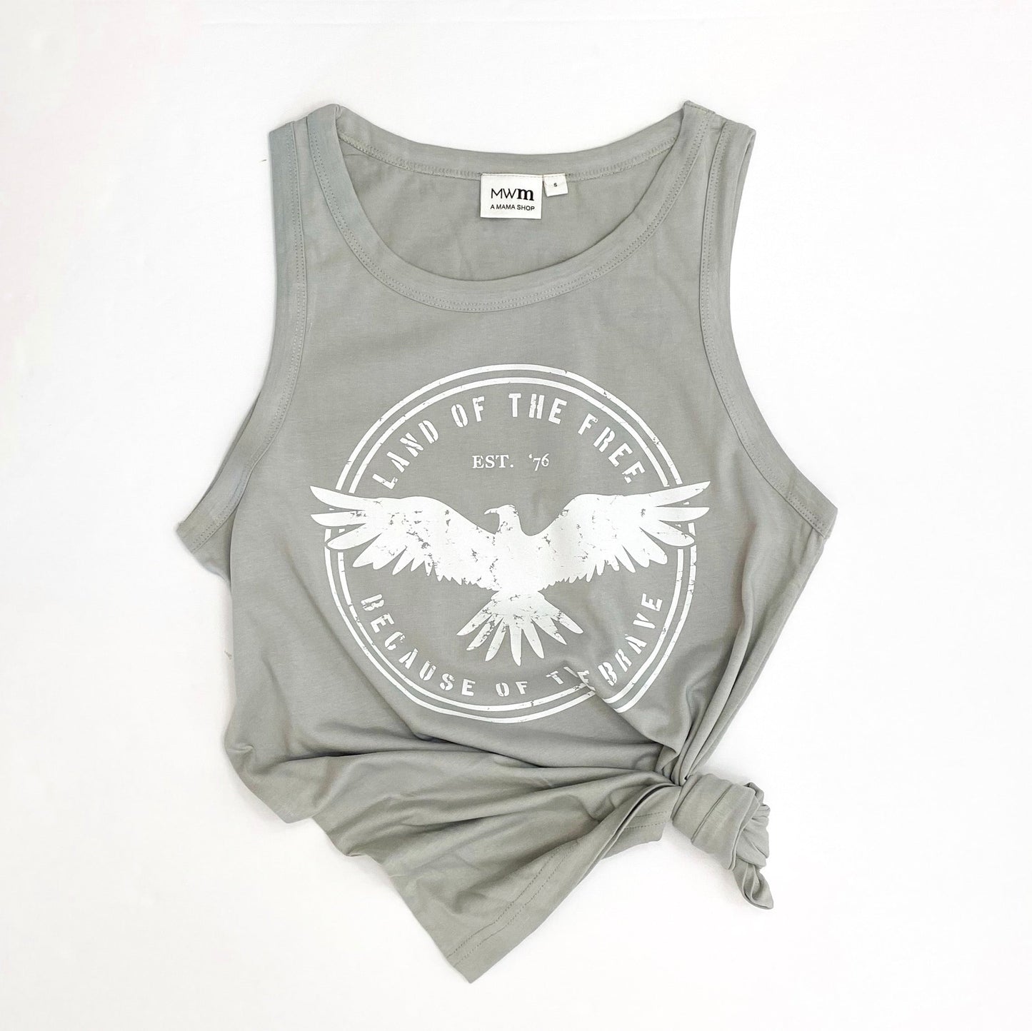 Land of the Free Tank - White Design