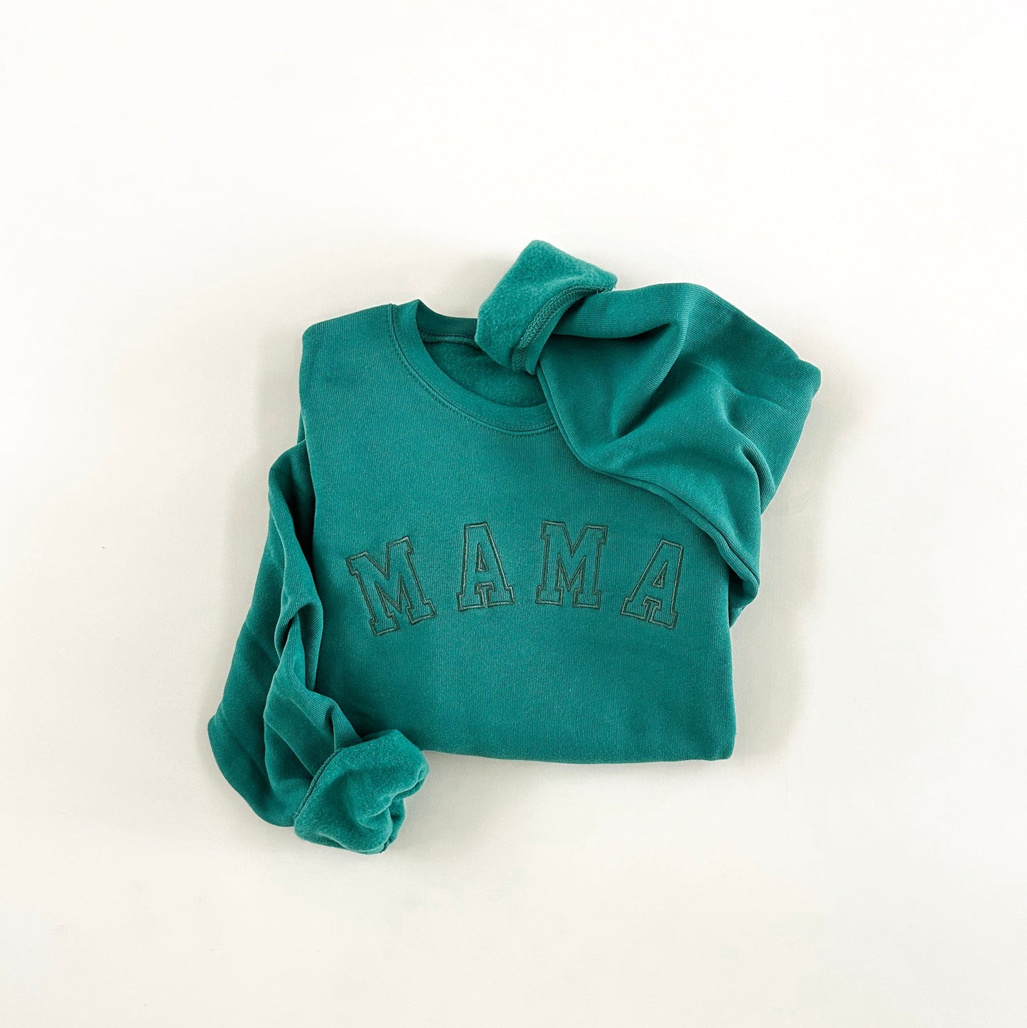 Mama St. Patty's Crewneck Sweatshirt - Embroidered Varsity Design