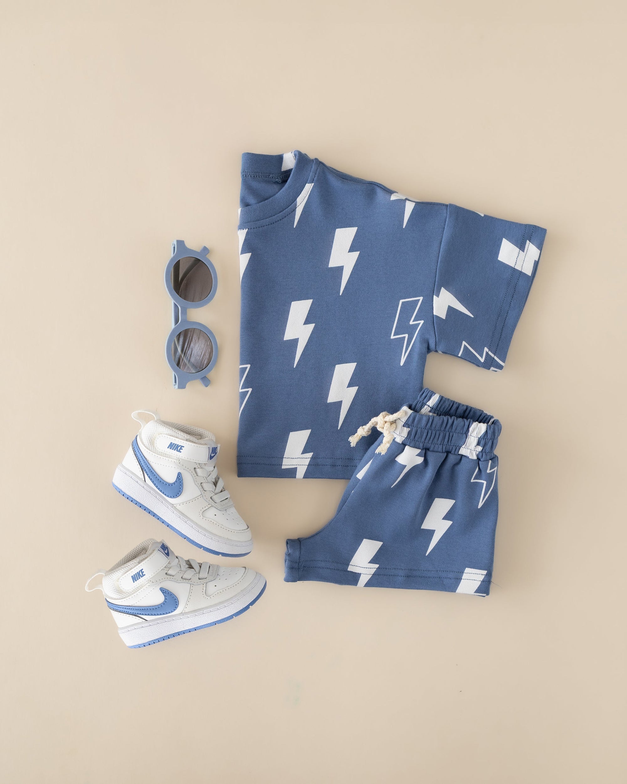 Shorts Set | Blue Bolts