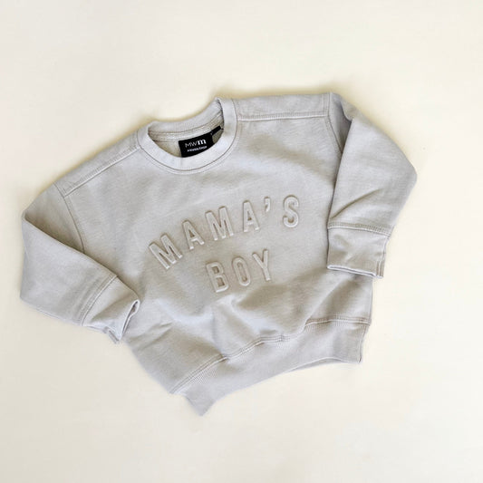 Mama's Boy Signature Acid Wash Crewneck - Oatmeal