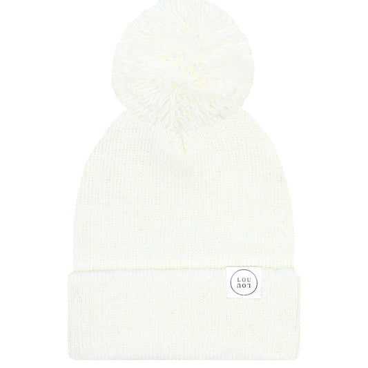 Beanie with Pom - Ivory