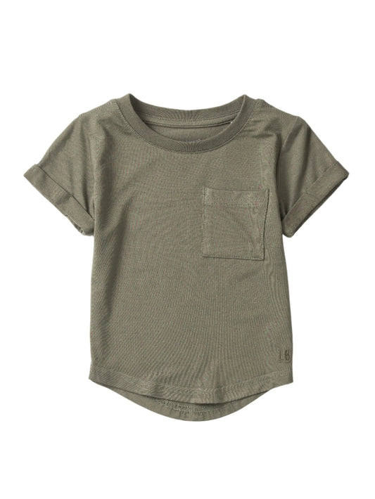 Short Sleeve Bamboo Pocket Tee - Army Green