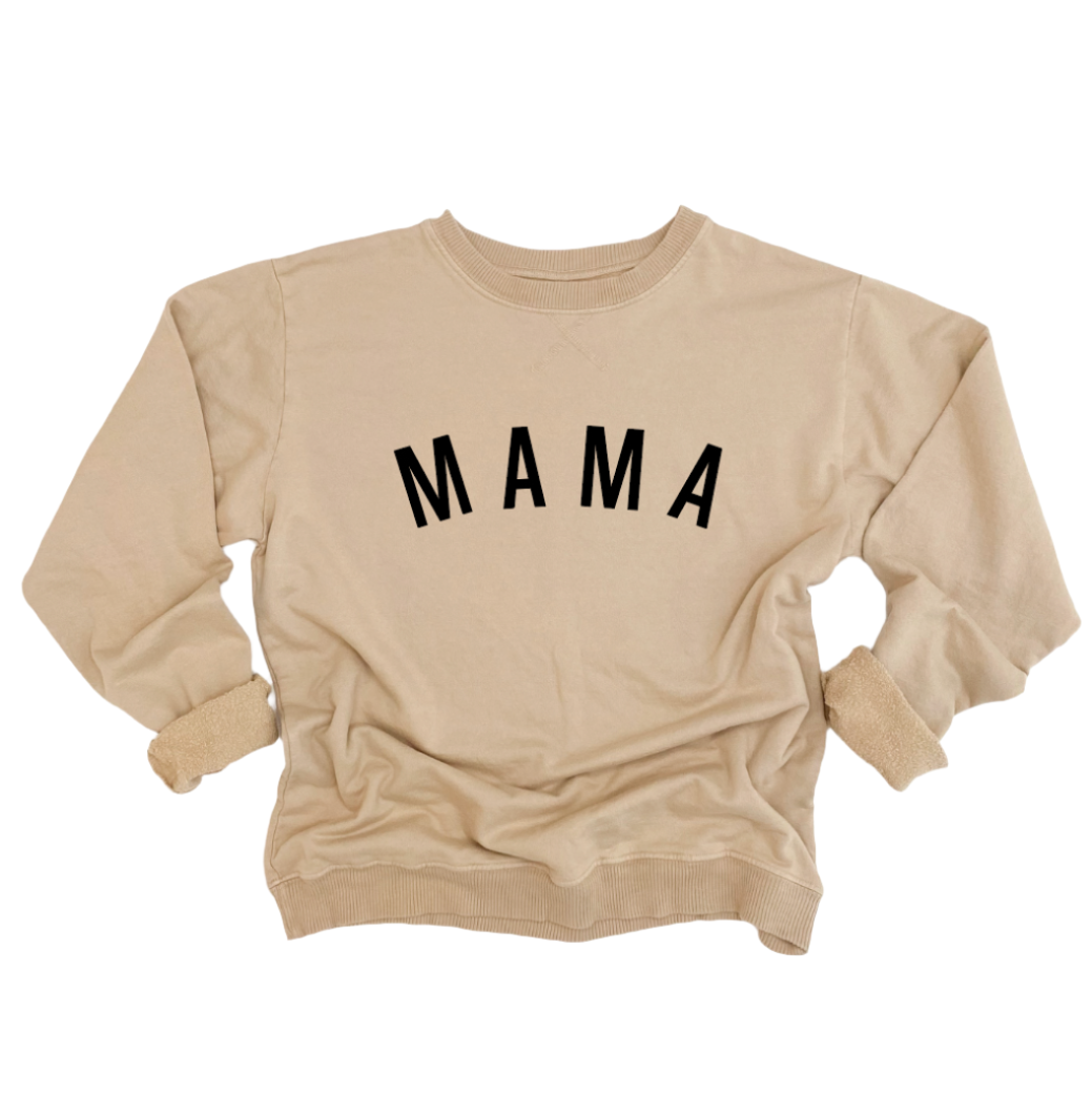 Curved Mama Essential Crewneck - Black Design