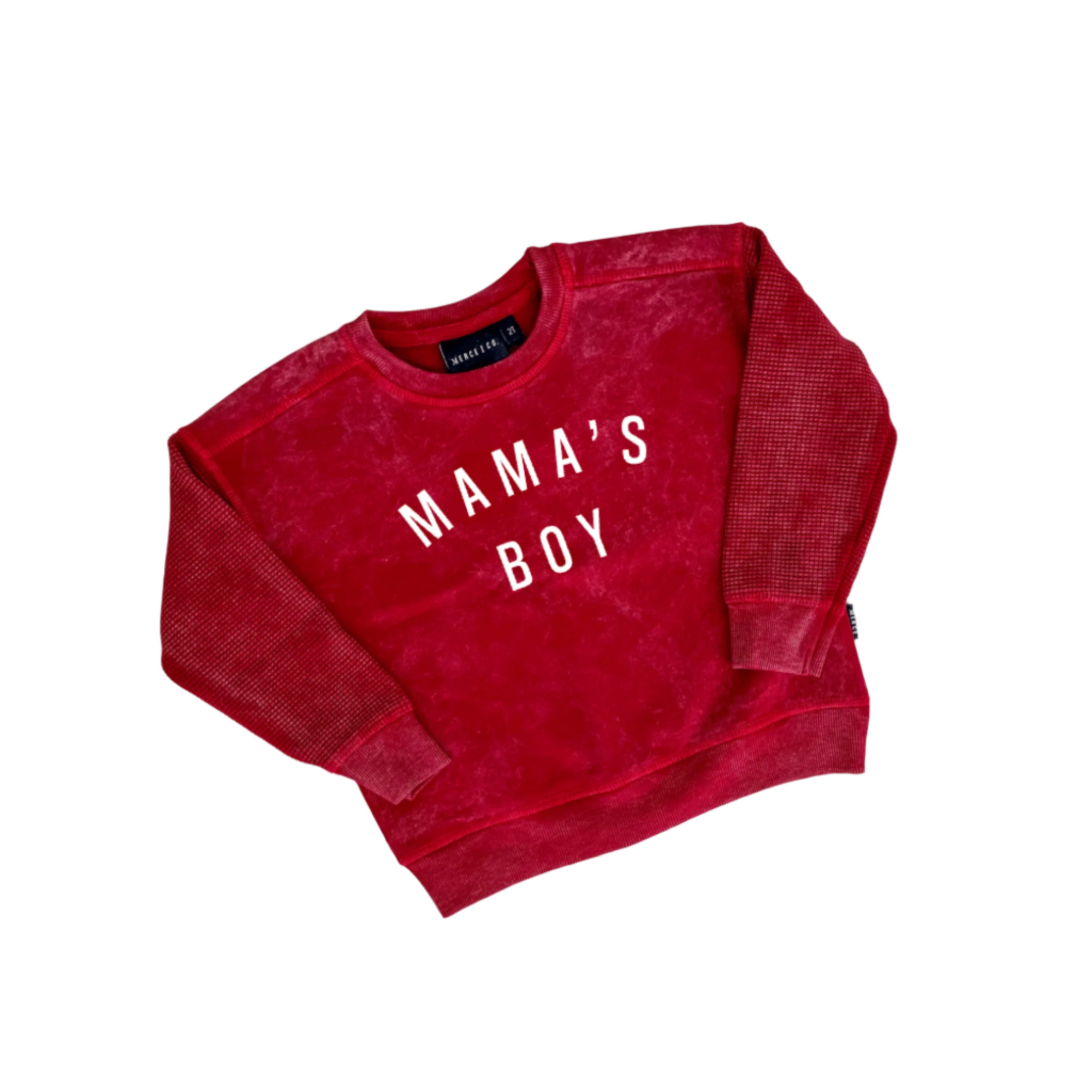 Mama&#39;s Boy Waffle Sleeve Crewneck