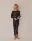 Bamboo Two Piece Pajamas | Charcoal & White ff Smile