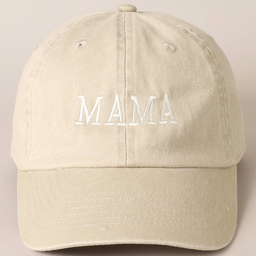 MAMA Embroidered Cotton Baseball Cap: ONE SIZE / BLACK