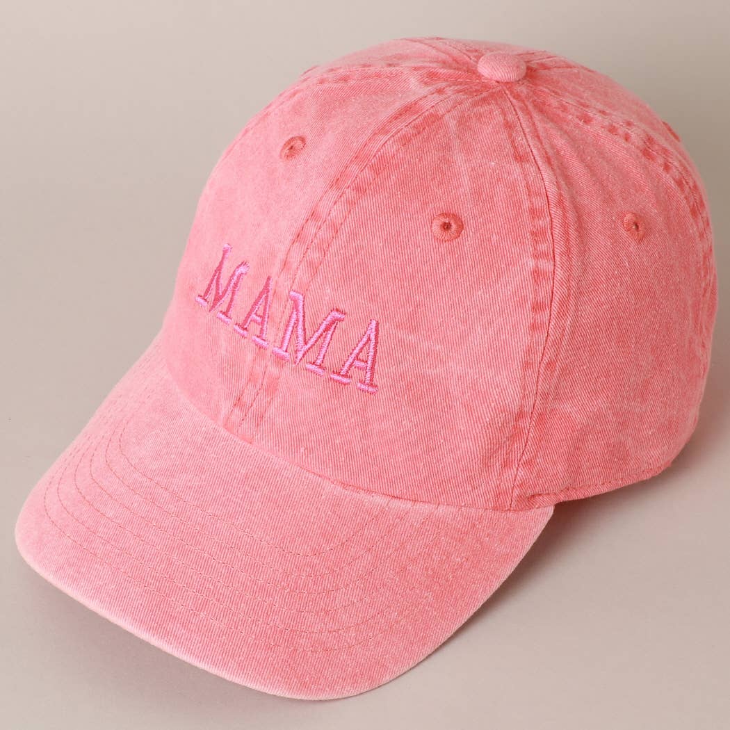 MAMA Embroidered Cotton Baseball Cap: ONE SIZE / BLACK