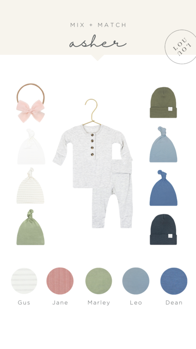 Asher Newborn Hat Bundle (Top + Bottom)