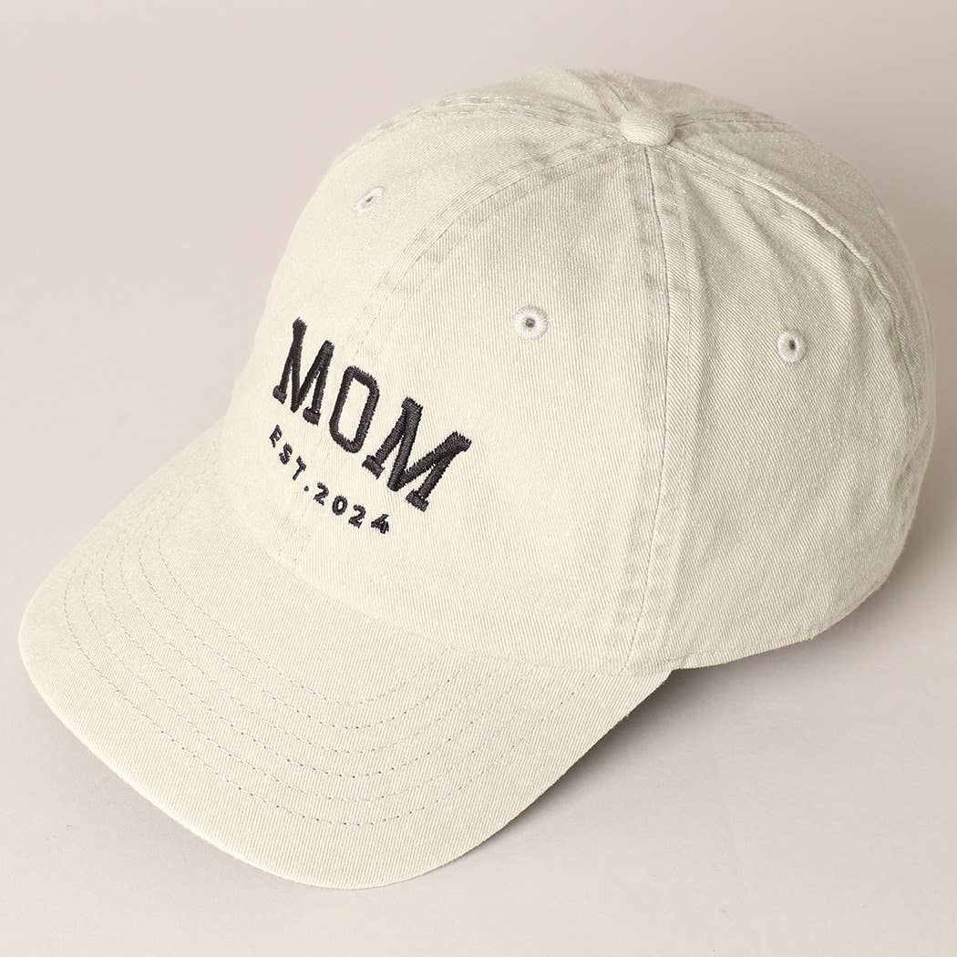 2024 MOM Letter Embroidered Baseball Cap: One Size / Sand