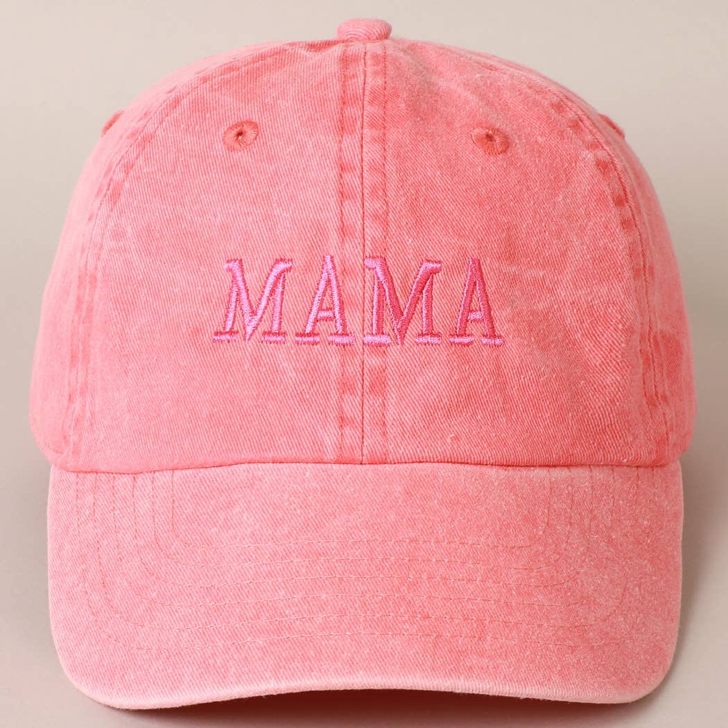 MAMA Embroidered Cotton Baseball Cap: ONE SIZE / BLACK