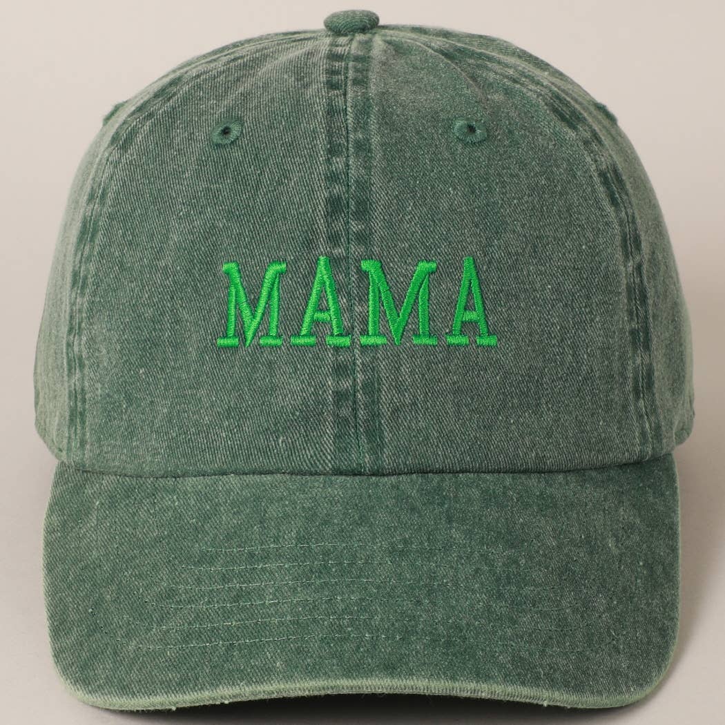 MAMA Embroidered Cotton Baseball Cap: ONE SIZE / BLACK