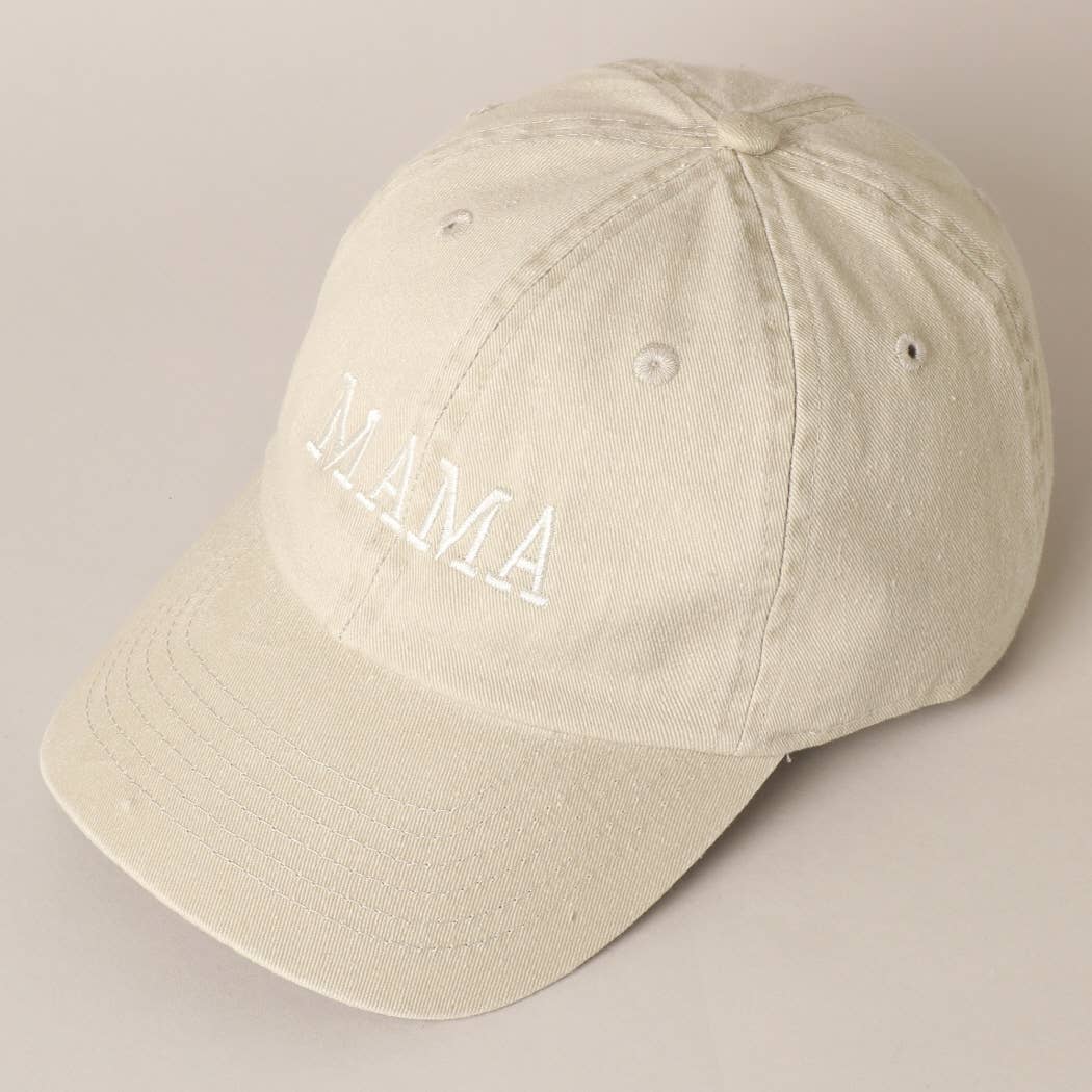 MAMA Embroidered Cotton Baseball Cap: ONE SIZE / BLACK