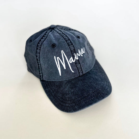 Mama Handwritten Script Embroidered Baseball Cap